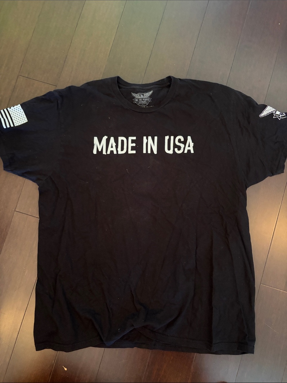 Made in USA Graphic Crew Neck T-Shirt - Black